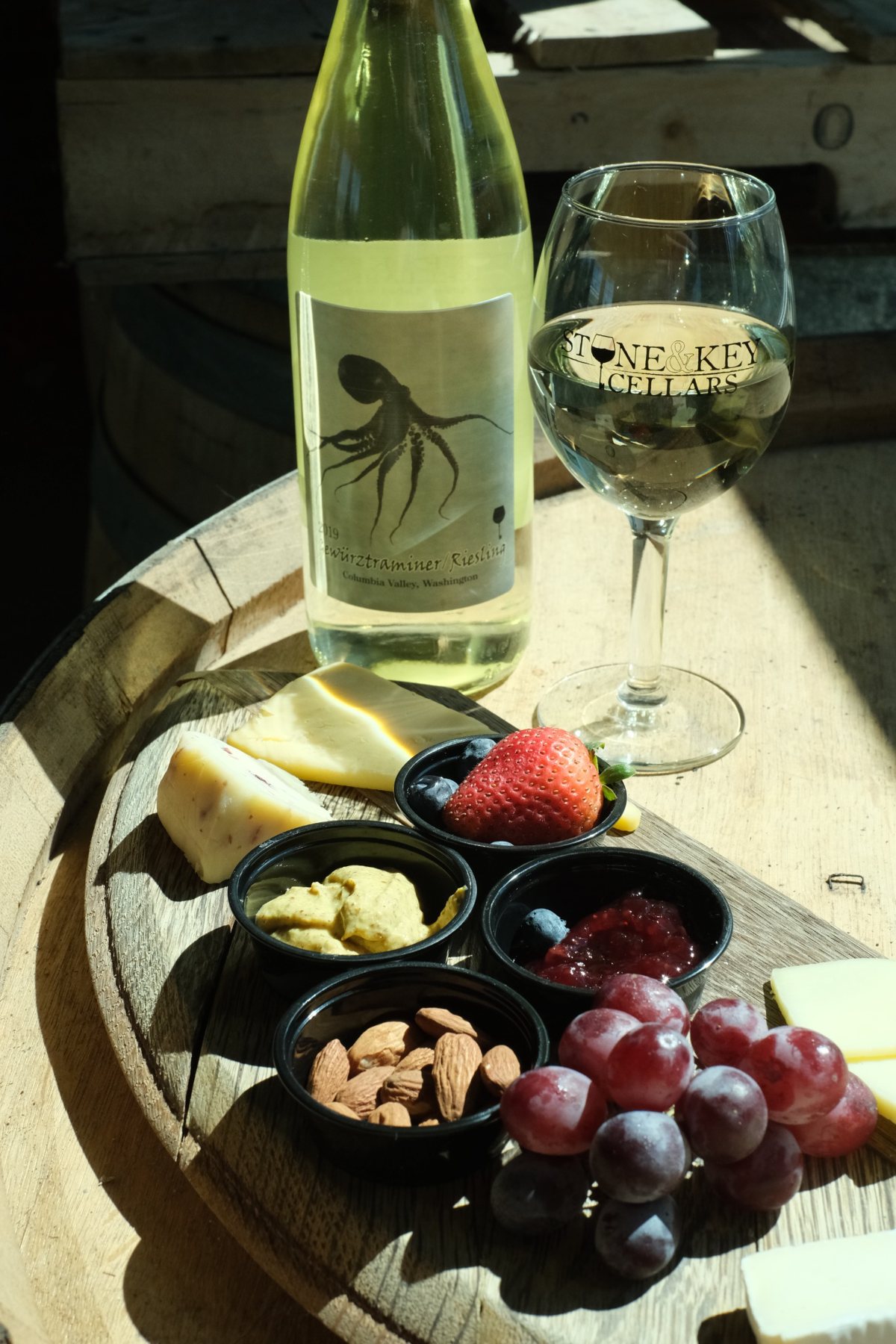 Wine and charcuterie board